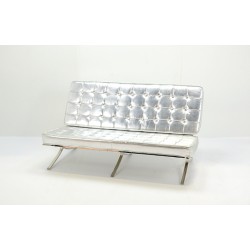  Barcelona Chair Silver (3 Seater)