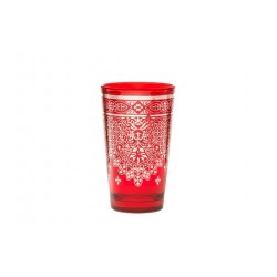 Morocco Tea Glass in Red and Silver 4 Oz.
