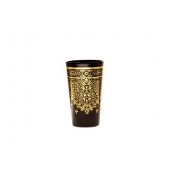 Morocco Tea Glass in Black and Gold 4 Oz.
