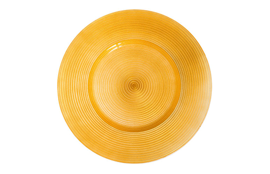 Service Plate Disc Gold 13" Glass