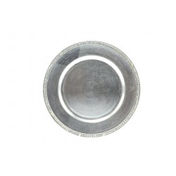 Service Plate Acrylic Silver with Rhinestone