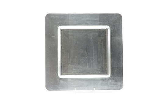 Service Plate Acrylic Silver Square