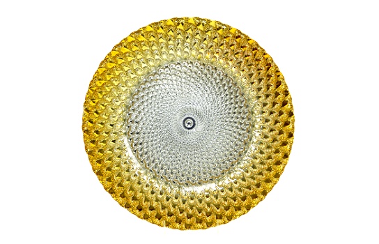 Service Plate Glass Starburst Gold and Silver