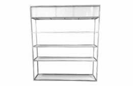 Chrome Back Bar with White Plexiglass