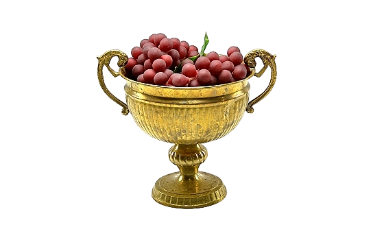 Brass Bowl with Handles 7"