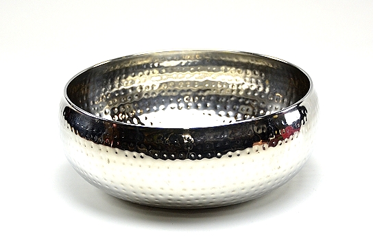 Stainless Steel Bowl Hammered Round 11" 