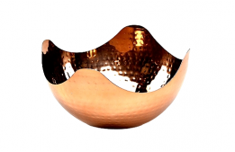 Copper Hammered Square Bowl 11"