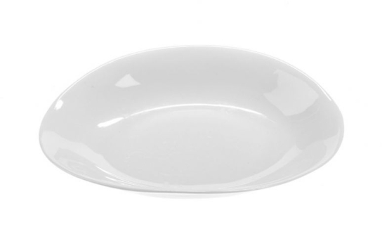 Plate White Bowl Oval Funky 10" x 7.5"