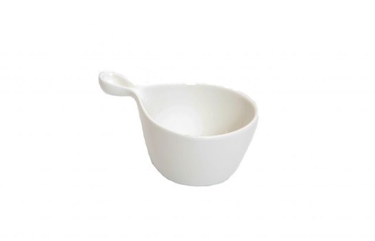 Service White Bowl with Handle 4"