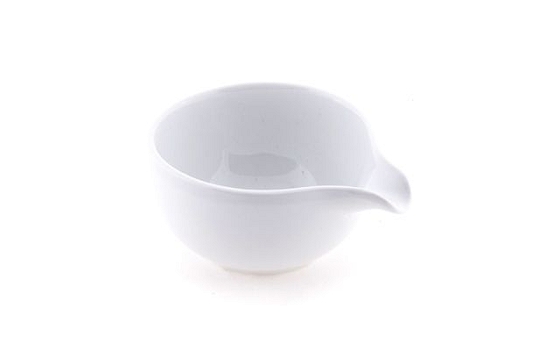 Small White Bowl Figue with Spout 3"