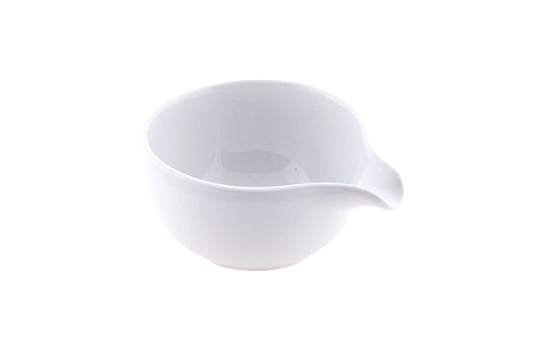 Small White Figue Bowl with Spout 3"