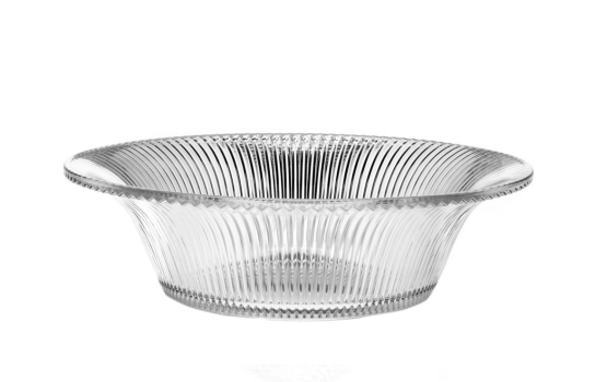 Glass Bowl Clear Stripe Venice 12.5"