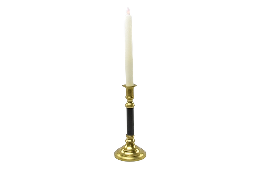 Candlestick Brass and Black 10"