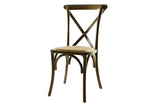 Dark Oak Chair with Rattan Seat