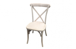 White Wash "X" Wood Chair