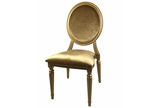 Louis Gold Chair with Gold Velour Cushions
