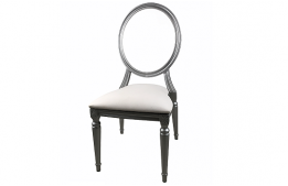 Louis IXV Silver Metal Chair
