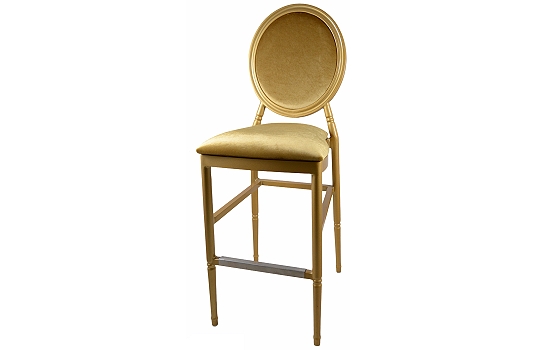 Louis IX Gold Bar Chair with Gold Velour Cushions
