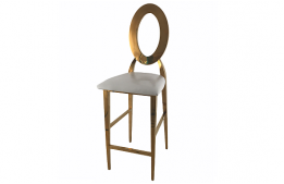 Bella Gold Bar Stool with White Cushion