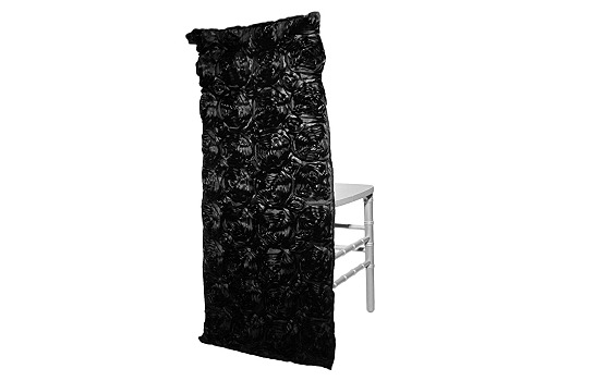 Black Flower Half Chair Cover
