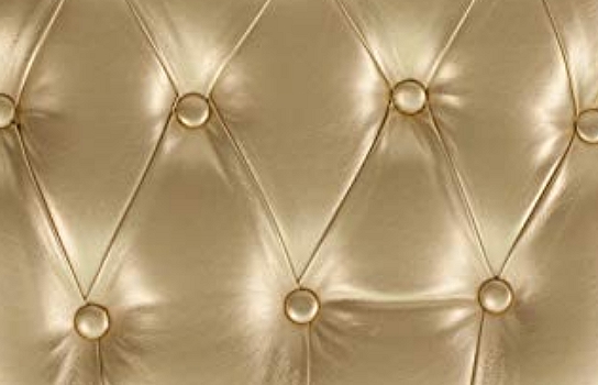 Chair Cushion Tufted Leather Gold