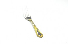 Gold Plated Dessert Fork Heritage Stainless Steel