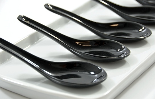 Chinese Spoon for Soup Black Chinese Spoon for Soup Black