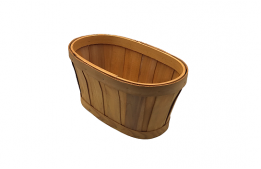 Rustic Wood Basket Light Wood 10" x 6" x 5"