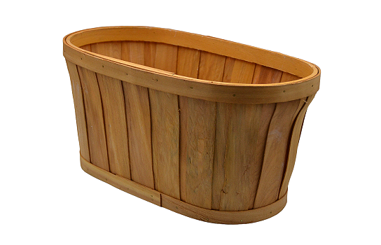 Rustic Wood Basket Light Wood 15" x 7" x 7"