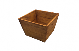 Rustic Wood Basket Light Wood 8" x 8" x 6"