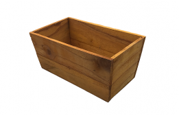 Rustic Wood Basket Light Wood 5" x 10" x 6"