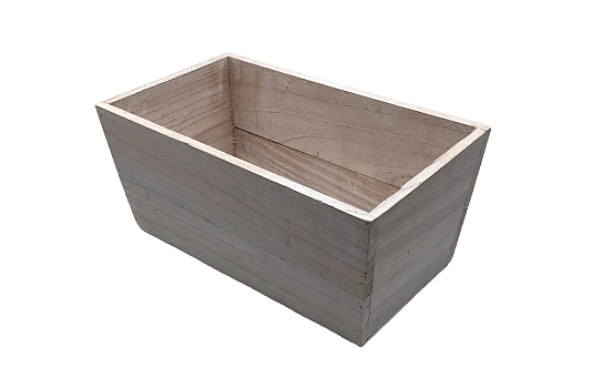 Rustic Wood Basket White Wood 5" x 10" x 6"