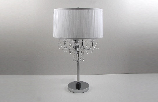 Crystal Lamp 29" with White Shade