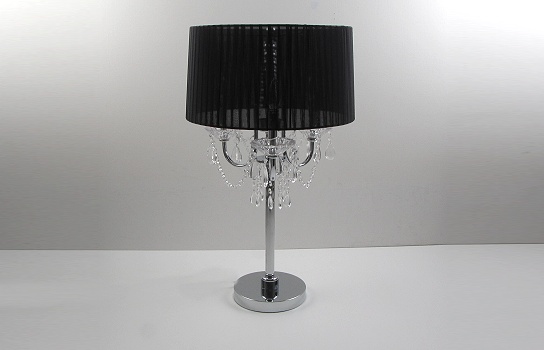 Crystal Lamp 29" with Black Shade