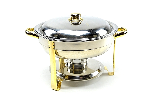 Round Deluxe Gold Chafer 4 Qts S/S