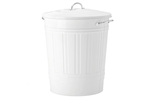 Garbage Can Aluminum White