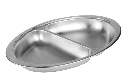 Food Pan Oval S/S 2 sections