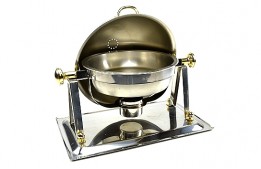 Chafer S/S Gold Deluxe Dome
