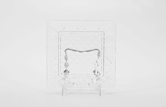Square Plate Crystal 6"