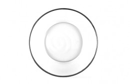 Modern Glass Silver Rim Dinner Plate 10.5"