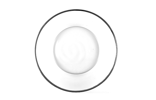 Modern Glass Silver Rim Dinner Plate 10.5"