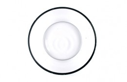 Modern Glass Black Rim Dinner Plate 10.5"