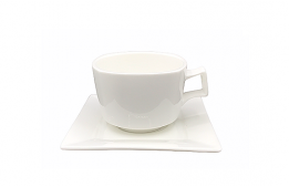 Square White Kimo Coffee Cup