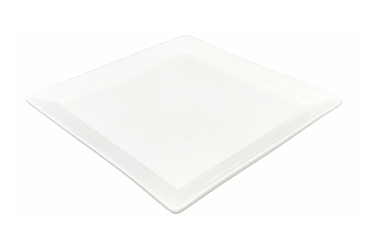Square White Kimo Plate 9.25"
