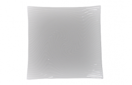 Square Arc White Swirl Plate 10"