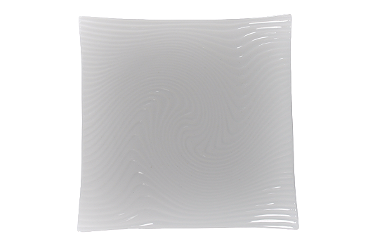 Swirl Plate Square Arc White 10" x 10"