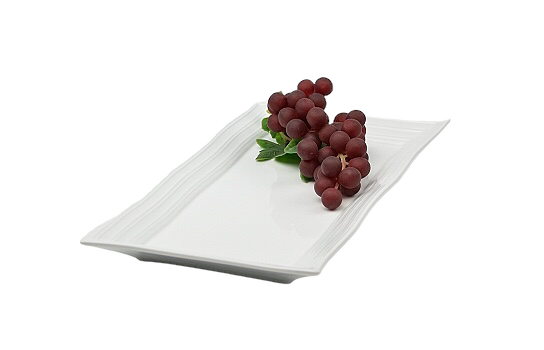 Rectangle Plate White Lines 13.25" x 7.25"