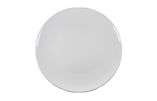 Modern White Gold Rim Dinner Plate 10.5"