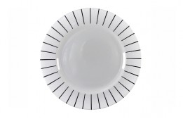 Black Stripe Dinner Plate 10.75"