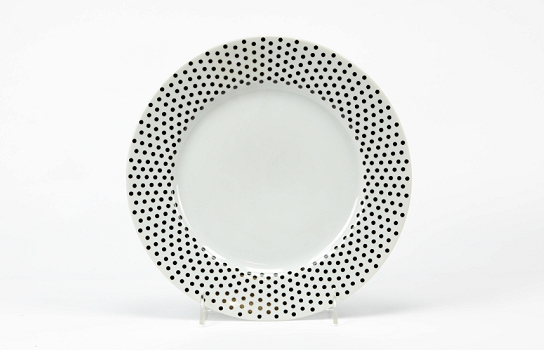 Black Dots Dinner Plate 10.5"